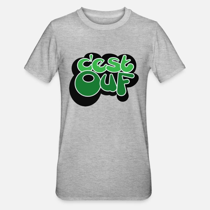 C EST OUF VERT - T-shirt polycoton Unisexe - gris chiné