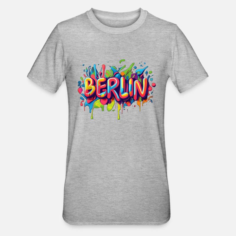 Berlin Graffiti - T-shirt polycoton Unisexe - gris chiné