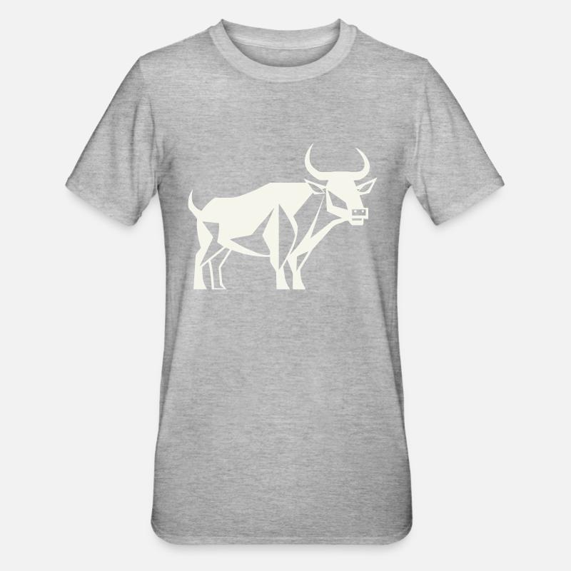 Stier-Wächter - Unisex Polycotton T-Shirt - Grau meliert
