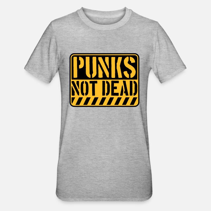 punks pas mort citation - T-shirt polycoton Unisexe - gris chiné
