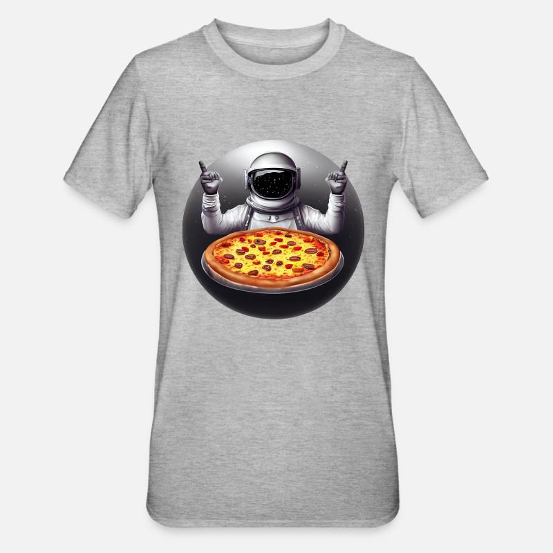 Pizza explorers in space - Unisex Polycotton T-Shirt - heather grey