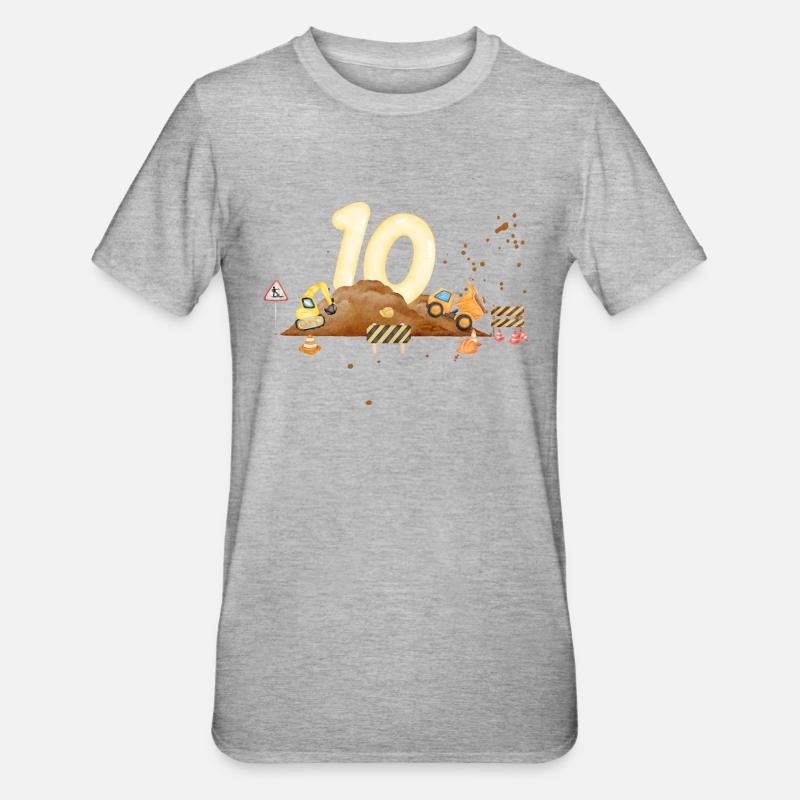10th Anniversary Construction Site - Unisex Polycotton T-Shirt - heather grey