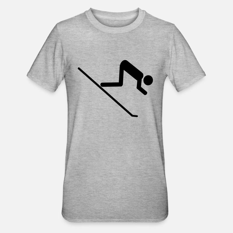 ski - Unisex Polycotton T-Shirt - Grau meliert