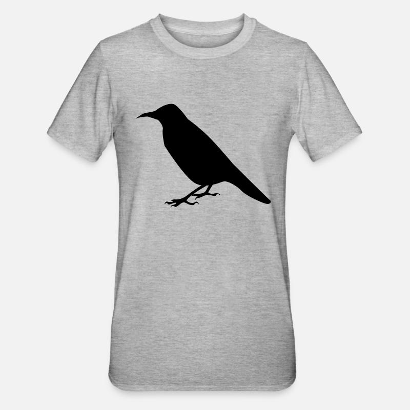 Rabe Krähe - Unisex Polycotton T-Shirt - Grau meliert