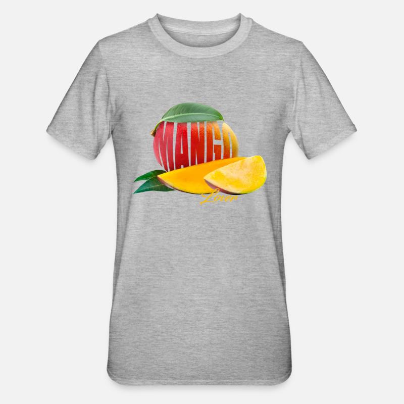 Mango Lover - Das Obst mit Urlaubsfeeling - Unisex Polycotton T-Shirt - Grau meliert