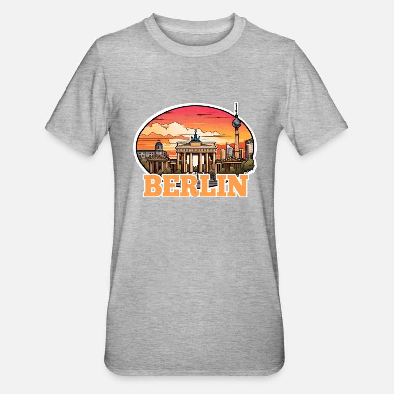 Berlin Skyline 2 - Unisex Polycotton T-Shirt - heather grey