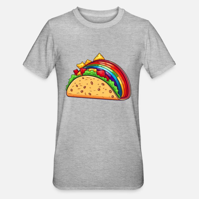 Taco arc-en-ciel (Si vous savez que vous savez) - T-shirt polycoton Unisexe - gris chiné