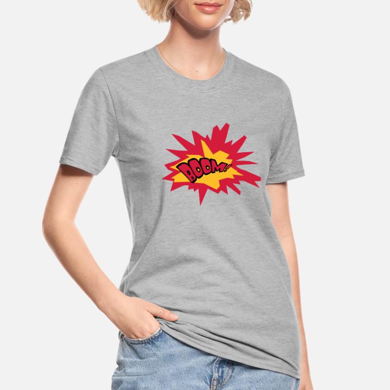 boom text fire flame hot tnt dynamite explode Unisex Polycotton T-Shirt