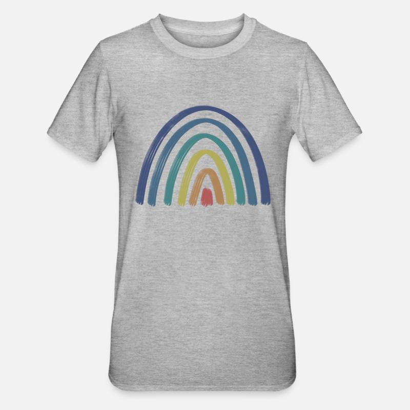 Regenbogen - Unisex Polycotton T-Shirt - Grau meliert