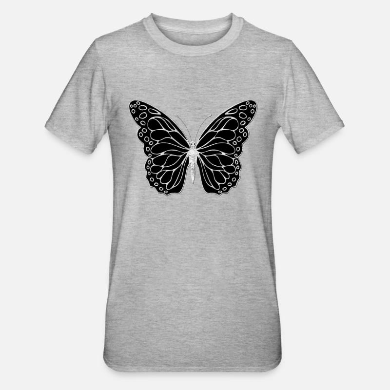 Papillon - T-shirt polycoton Unisexe - gris chiné