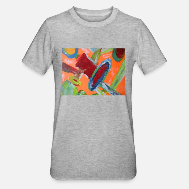 Abstraktes Rohrsystem - Unisex Polycotton T-Shirt - Grau meliert