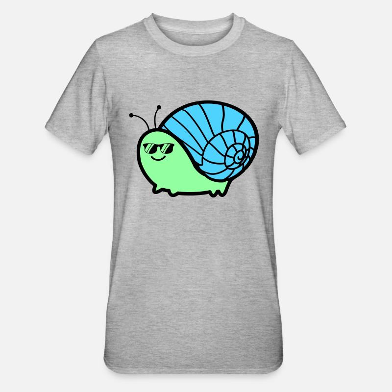 Escargot Cool - T-shirt polycoton Unisexe - gris chiné
