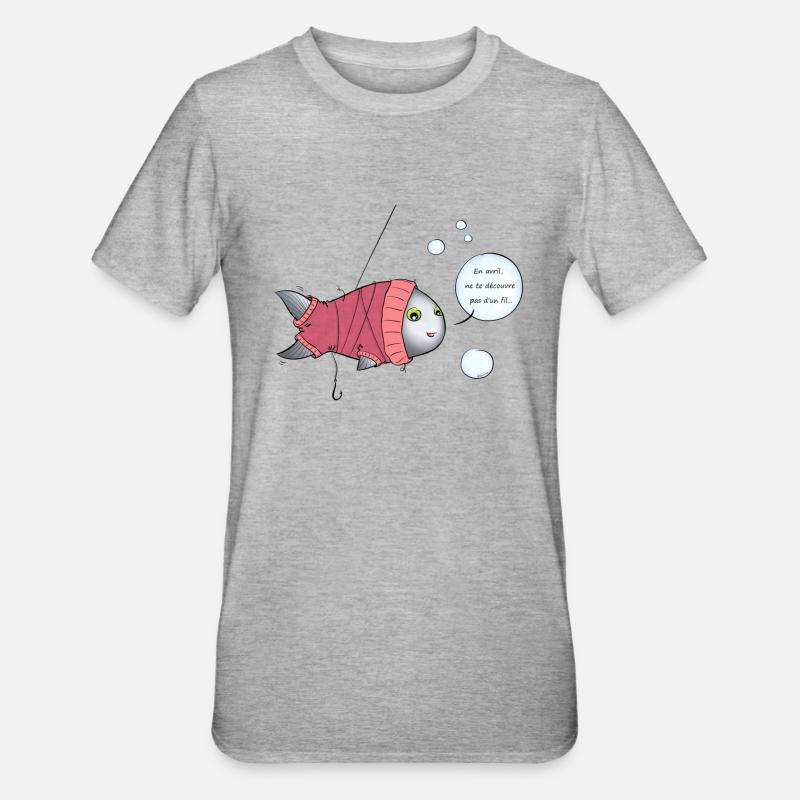 Turtleneck April Fool's Day - Unisex Polycotton T-Shirt - heather grey