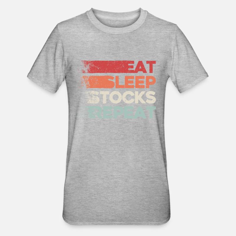 Manger, dormir, stocker, répéter - T-shirt polycoton Unisexe - gris chiné