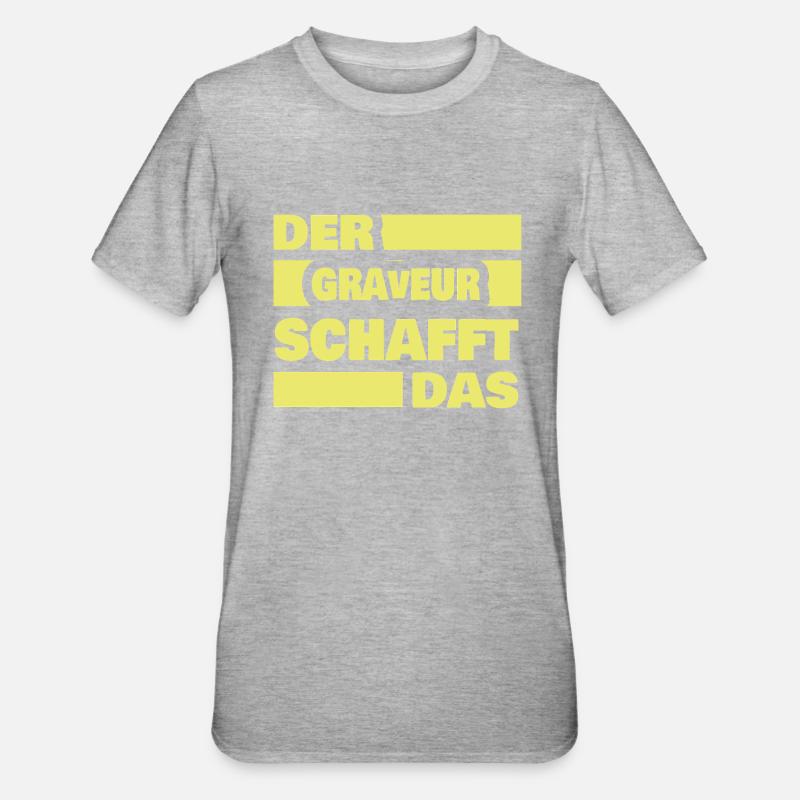 Engraver as work - Unisex Polycotton T-Shirt - heather grey