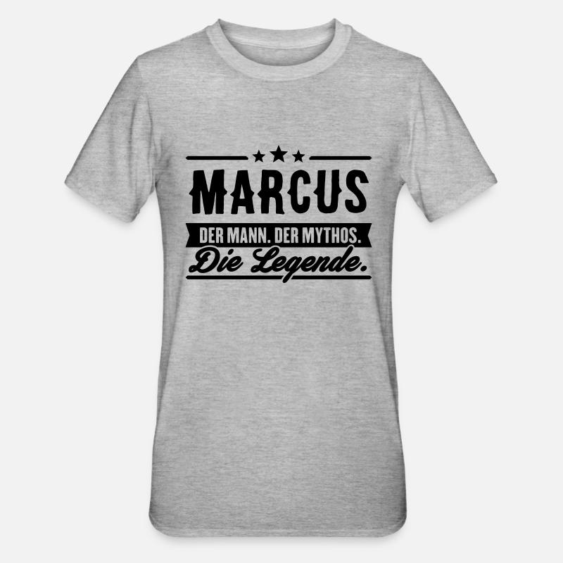 Man Myth Legend Marcus - T-shirt polycoton Unisexe - gris chiné
