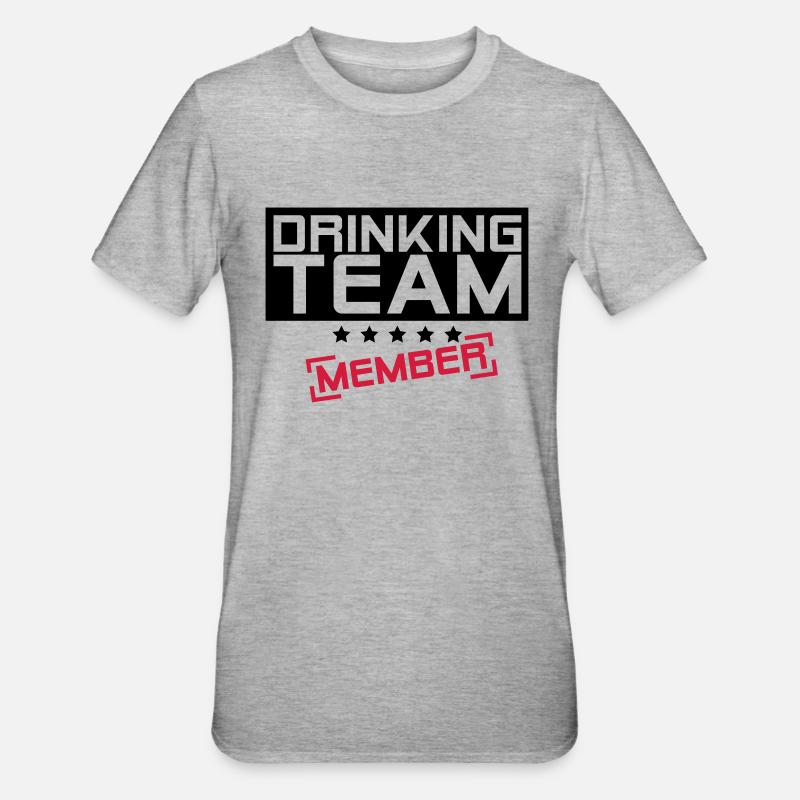 drinking_team_member_f2 - T-shirt polycoton Unisexe - gris chiné