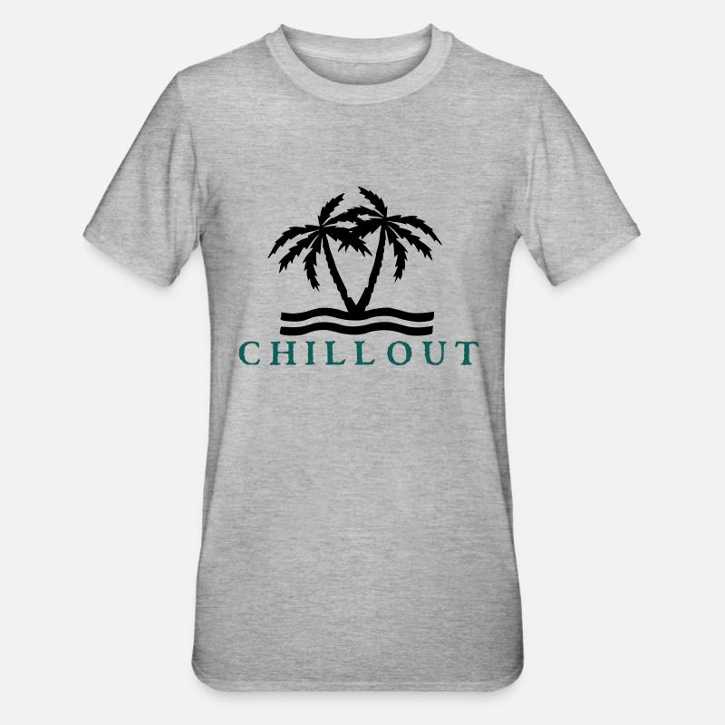 chill_out_vec_2 de - Unisex Polycotton T-Shirt - Grau meliert