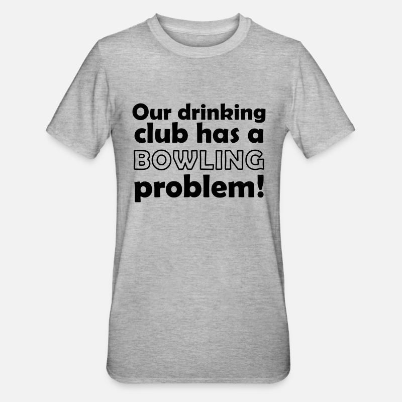 bowling problem - Unisex Polycotton T-Shirt - Grau meliert