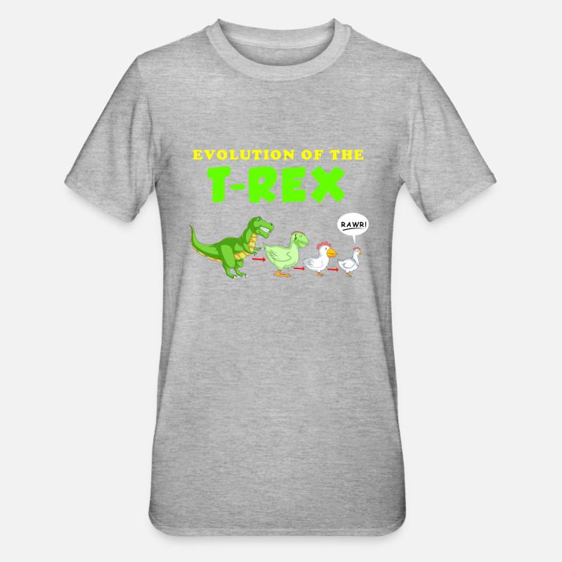 evolution of the trex - Unisex Polycotton T-Shirt - heather grey