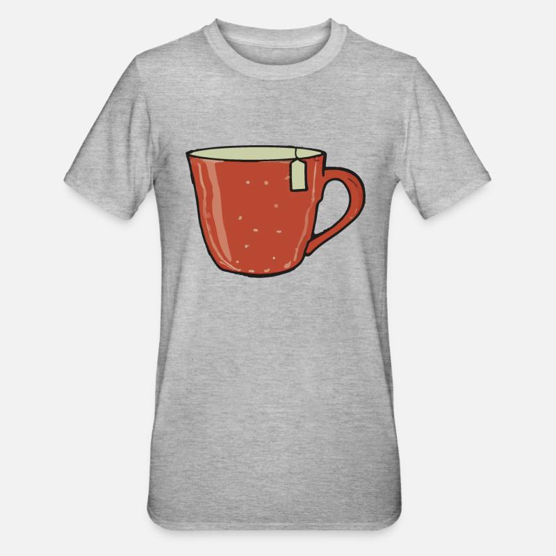 Tee Tasse Teetrinker Geschenkidee - Unisex Polycotton T-Shirt - Grau meliert