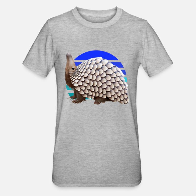 Conception de pangolin mignon - T-shirt polycoton Unisexe - gris chiné
