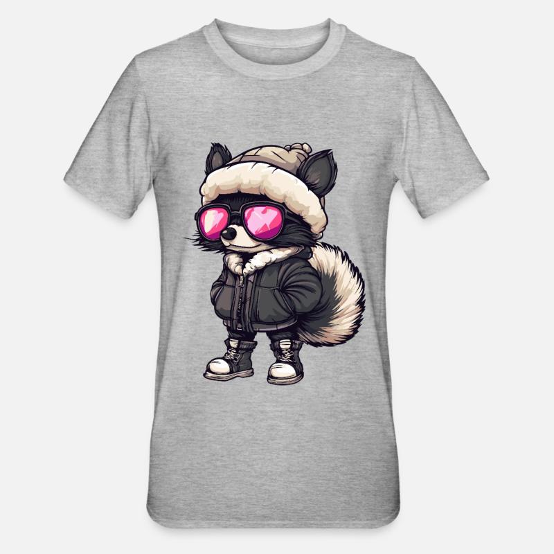 Bande dessinée Skunk Cool - T-shirt polycoton Unisexe - gris chiné