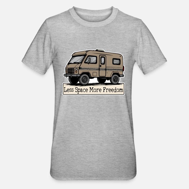 Moins d’espace, plus de liberté - T-shirt polycoton Unisexe - gris chiné