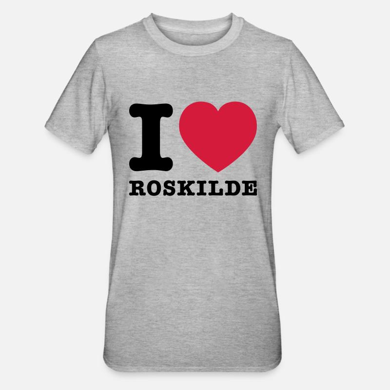 J'aime Roskilde 2 - T-shirt polycoton Unisexe - gris chiné