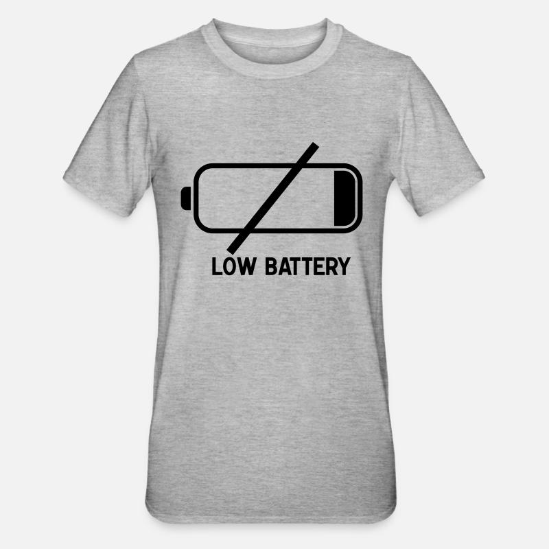 low_batteryf1 - T-shirt polycoton Unisexe - gris chiné