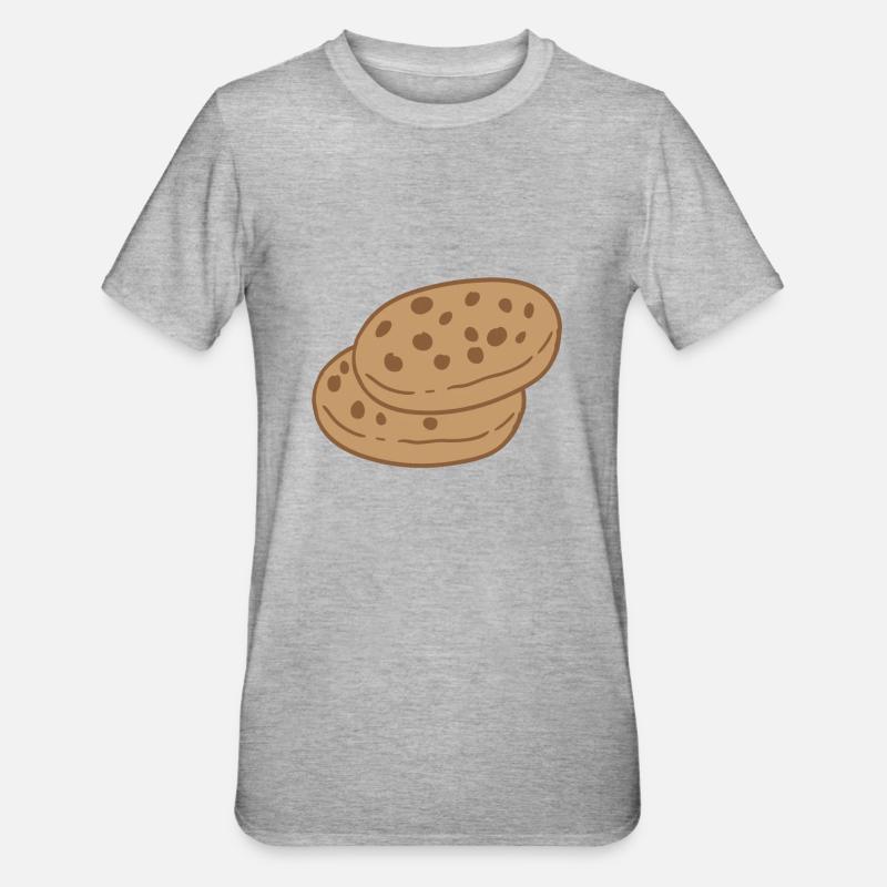 mignons biscuits bruns - T-shirt polycoton Unisexe - gris chiné