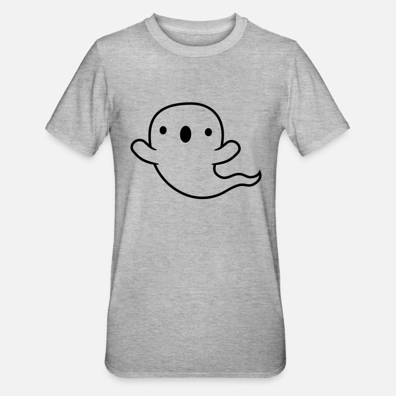 Spukender kleiner Geist - Unisex Polycotton T-Shirt - Grau meliert