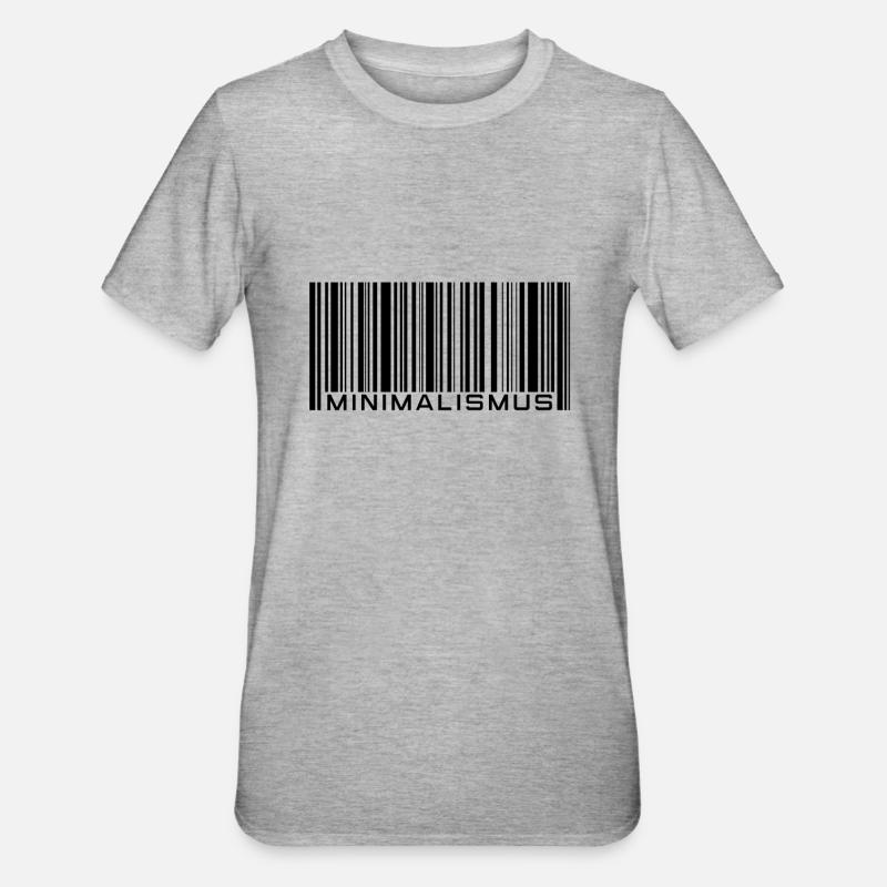 Minimalismus - Barcode - Strichcode - Unisex Polycotton T-Shirt - Grau meliert