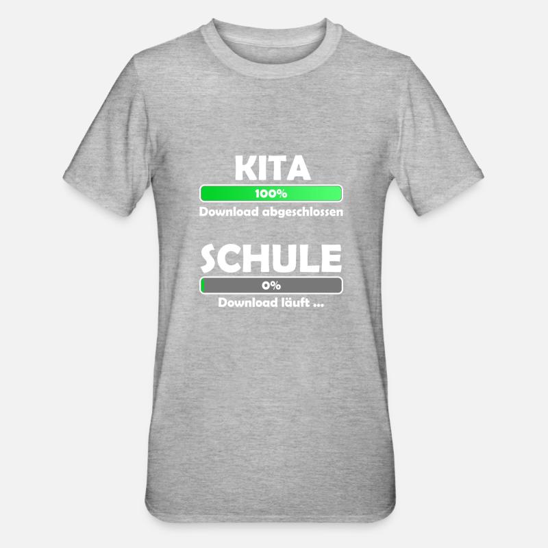 Schule loading - Schulbeginn - Einschulung - Unisex Polycotton T-Shirt - Grau meliert