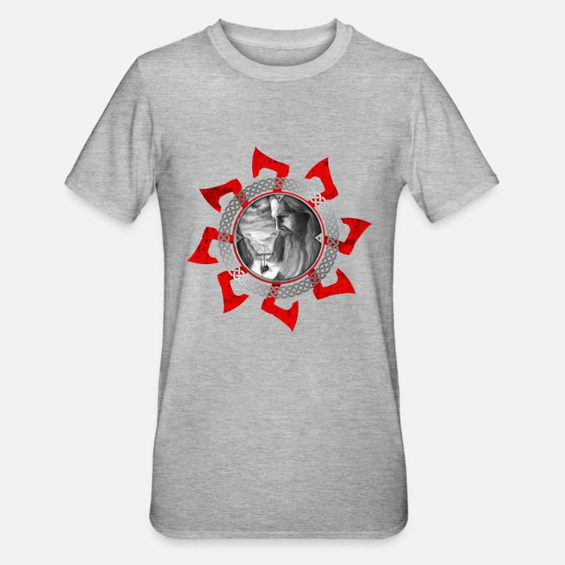 Wikinger - Unisex Polycotton T-Shirt - Grau meliert
