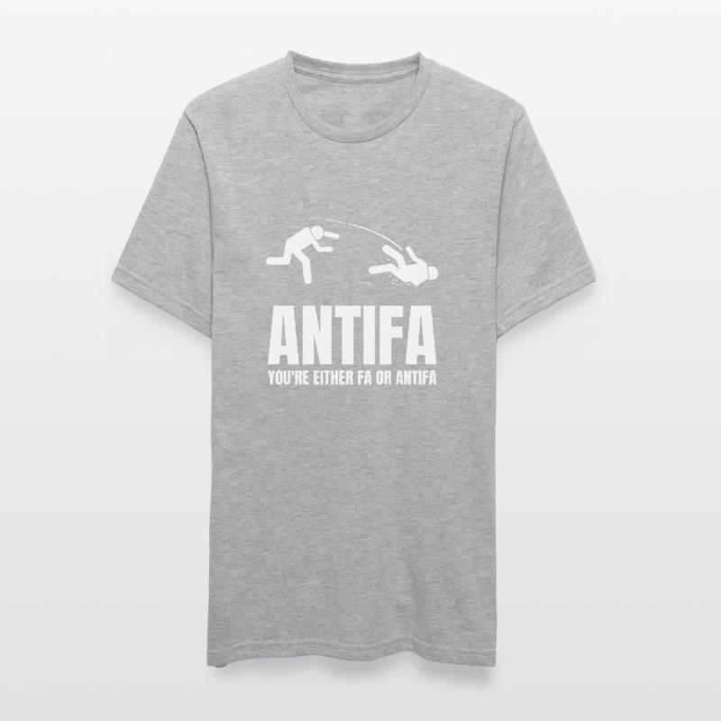 Antifa - Du bist entweder Fa oder Antifa Unisex Polycotton T-Shirt