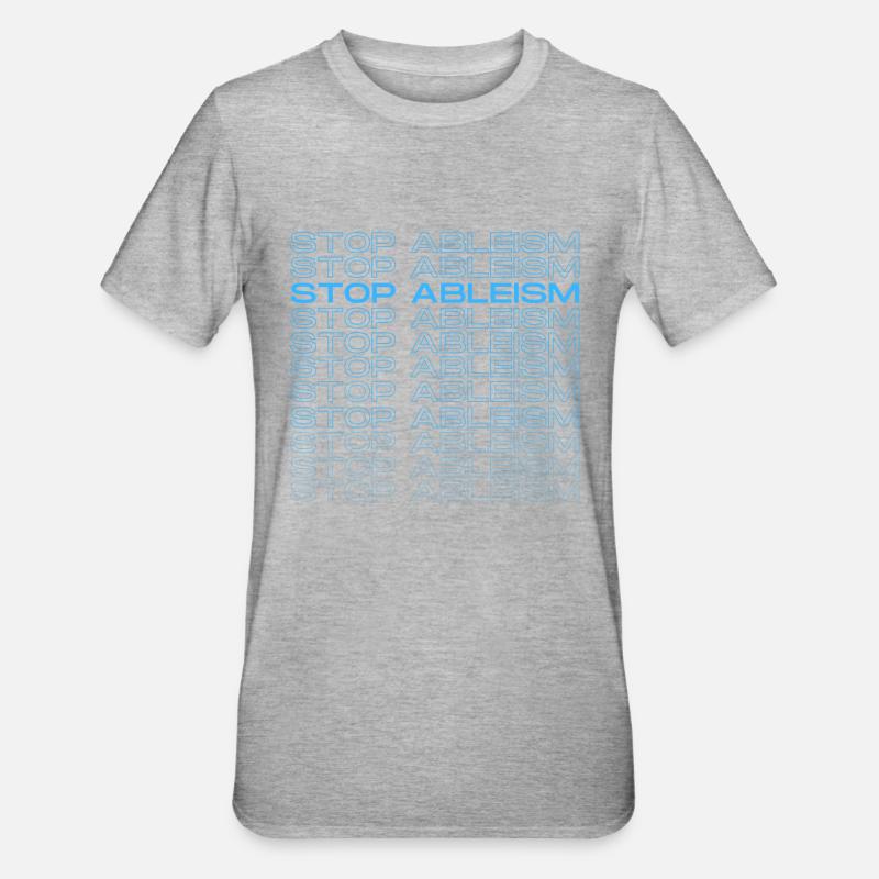 Stop Ableism Autistic Pride Support - Unisex polycotton T-shirt - grå meleret