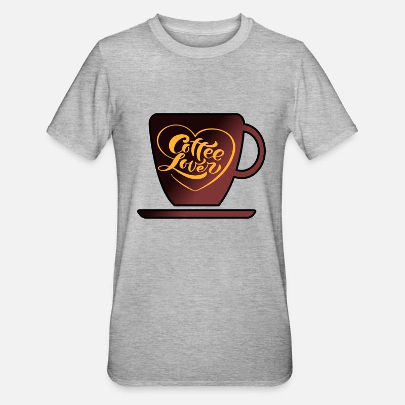 Kaffee trinken Kaffeetrinker Kaffeebohne Geschenk - Unisex Polycotton T-Shirt - Grau meliert