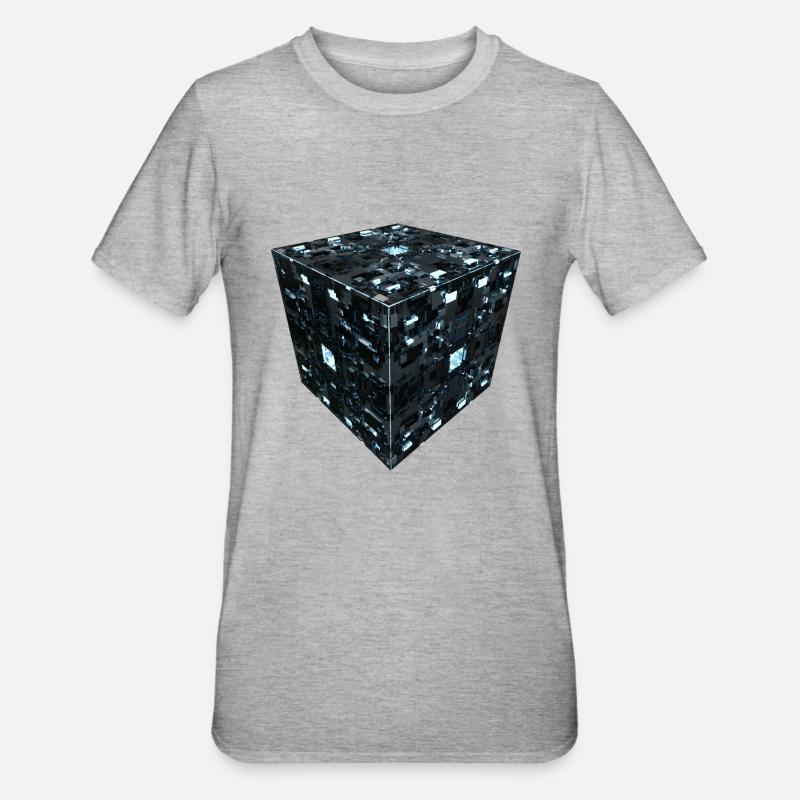 Cube sci-fiction - T-shirt polycoton Unisexe - gris chiné