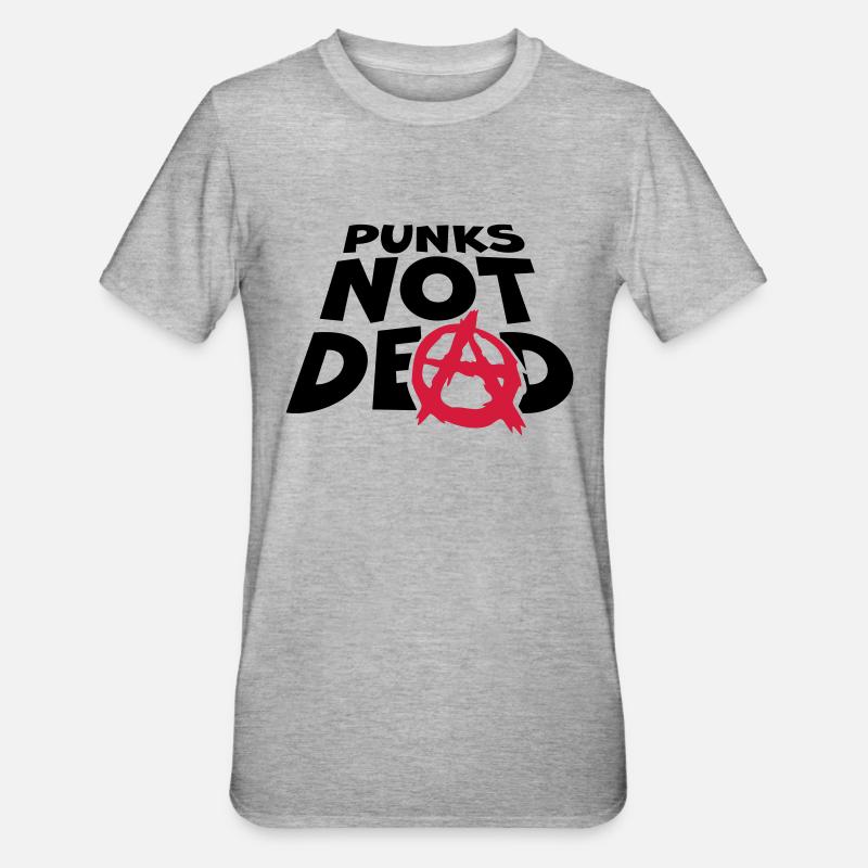 punks pas mort citation - T-shirt polycoton Unisexe - gris chiné