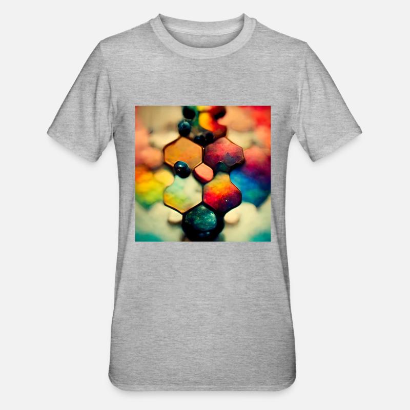Ein Puzzle mit Moleküle - Unisex Polycotton T-Shirt - Grau meliert
