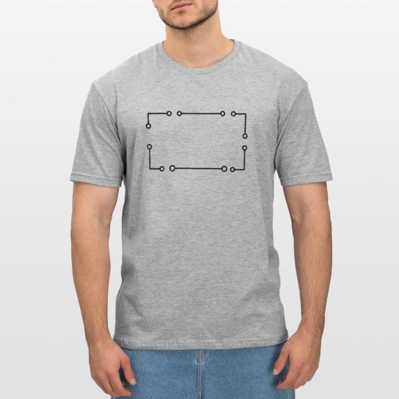 Black Electron Frame Rectangular Unisex Polycotton T-Shirt