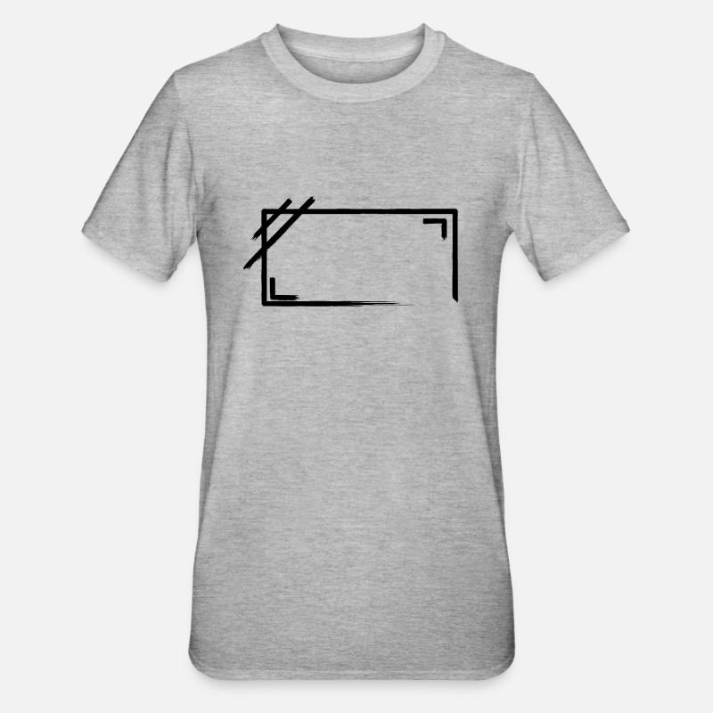 Weathered Rectangular Frame Strokes - Unisex Polycotton T-Shirt - heather grey