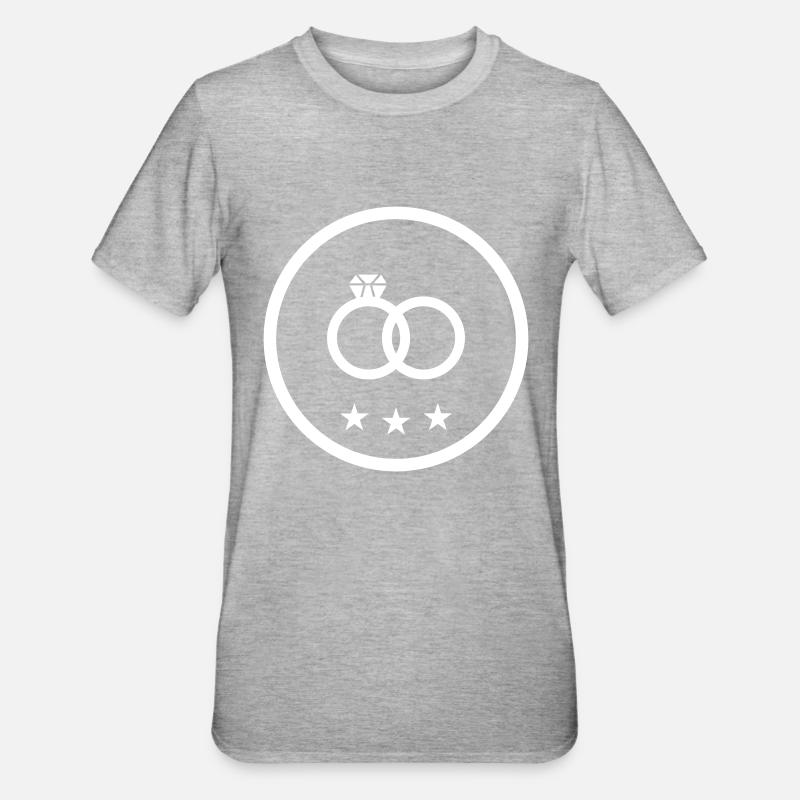 Eheringe Ring Hochzeit - Unisex Polycotton T-Shirt - Grau meliert