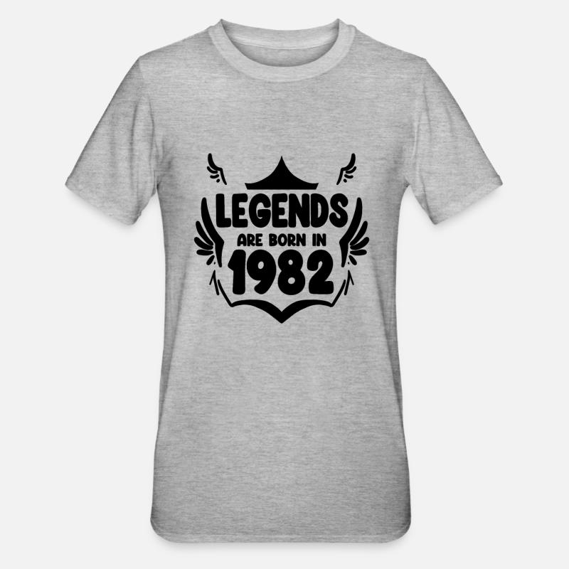 1982 - Né en 1982 - T-shirt polycoton Unisexe - gris chiné