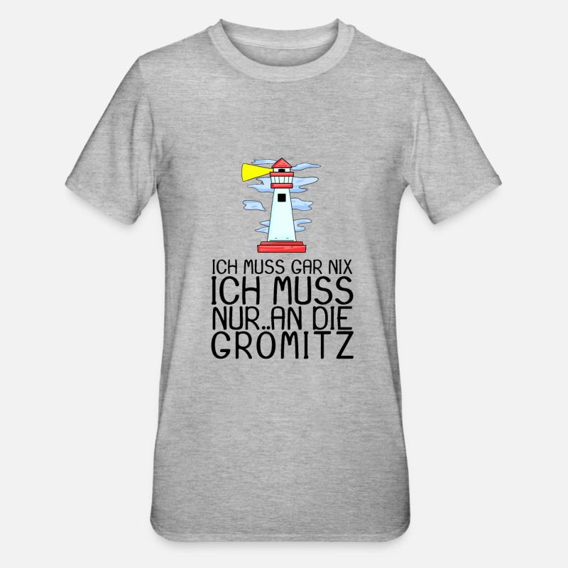 Grömitz Spruch Sprüche - Unisex Polycotton T-Shirt - Grau meliert