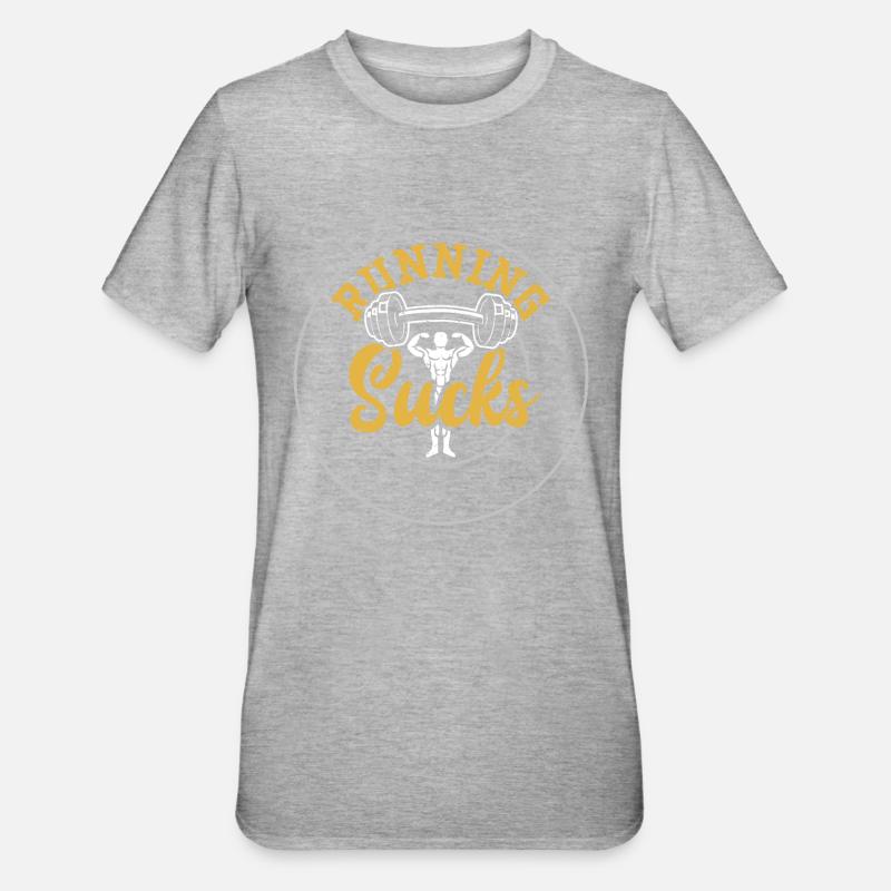 Running Sucks - Gym - T-shirt polycoton Unisexe - gris chiné