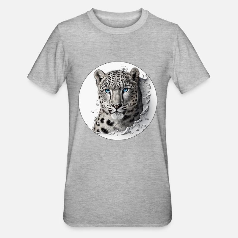 An endangered snow leopard - Unisex Polycotton T-Shirt - heather grey