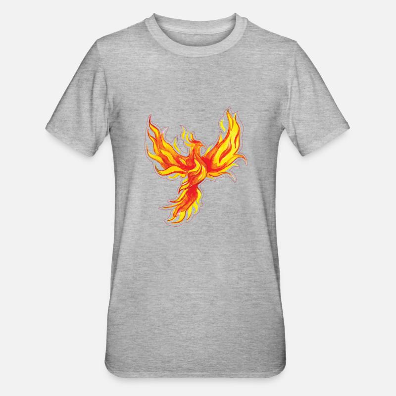 Phoenix Bird Créatures mythiques - T-shirt polycoton Unisexe - gris chiné