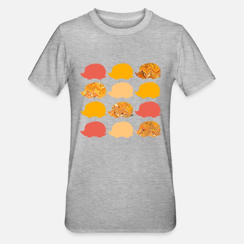 12 Hedgehog E 266 - Unisex Polycotton T-Shirt - heather grey